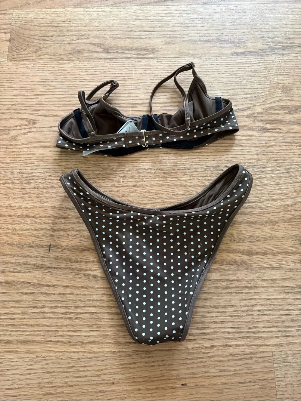 Frankie’s Bikinis Brown Polka Dot Bikini Set